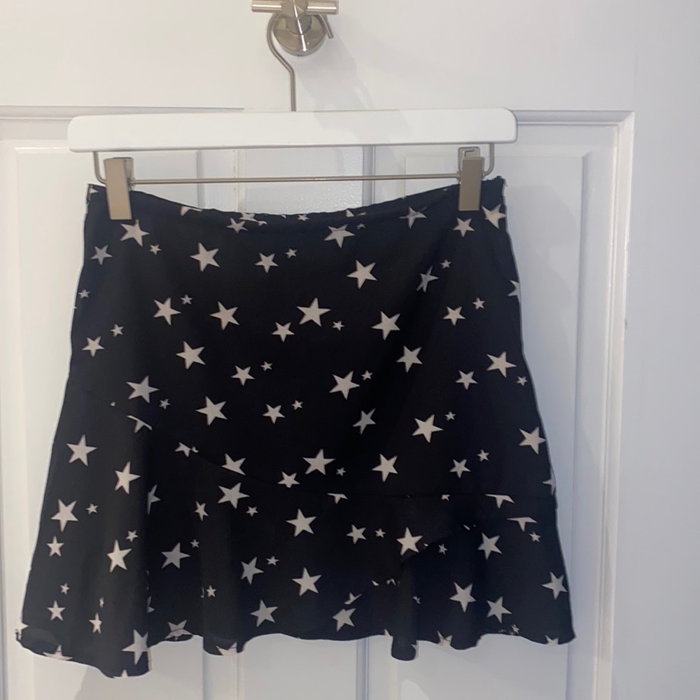 Black Skirt with white star print